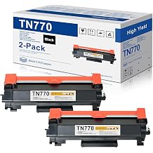 TN770 TN-770 High Yield Toner Cartridge Replacement for Brother TN 770 Black Toner Cartridge for HL-L2370DW HL-L2370DWXL MFC-L2750DW MFC-L2750DWXL Printer Up to 5000 Pages,2-Pack