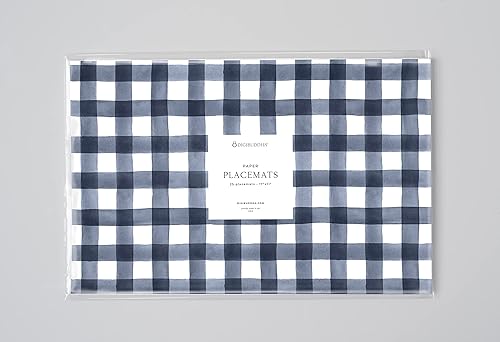 Miniatura 3 de Manteles individuales de color azul marino a cuadros con estampado de papel a cuadros bohemios para exteriores, despedida de soltera, 25 unidades,