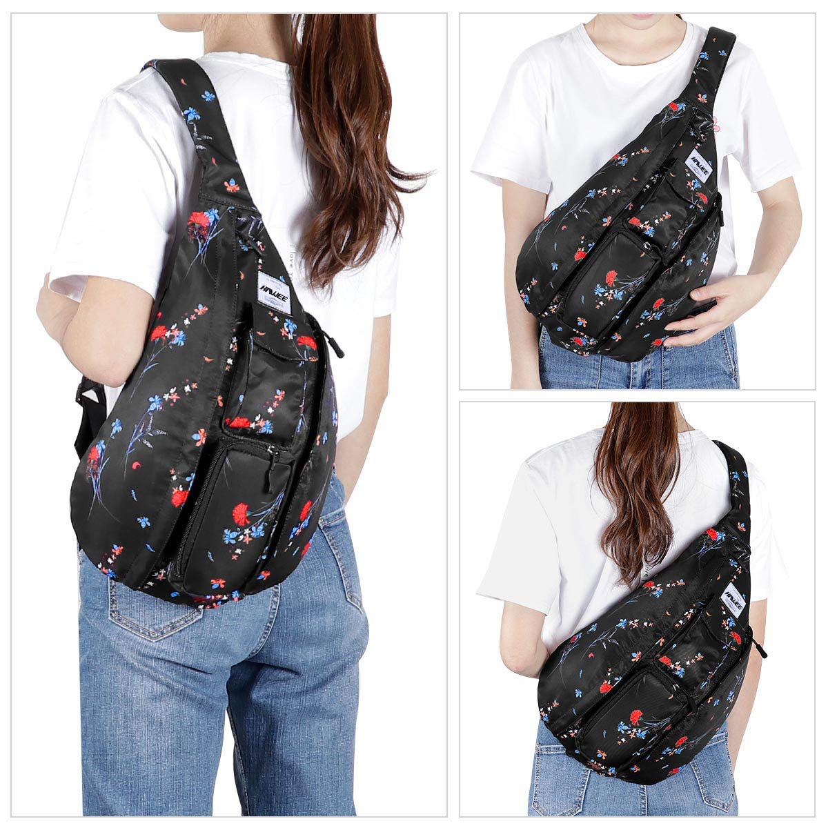 Sportivo Zaino Monospalla Viaggio Petto Borsa Monospalla Crossbody Zaino Spalla Antifurto Petto Borsa Spalla Casual per Uomo Donna Adolescenti Vita Lavoro Outdoor Viaggio Ciclismo
