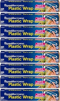Reynolds Kitchens Quick Cut Plastic Wrap, 225 Square Feet Pack of 8