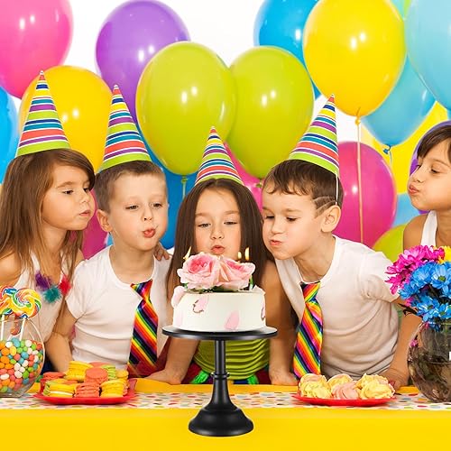 Miniatura 6 de Baderke Soporte redondo de metal para tartas de cumpleaños de 10 pulgadas, soporte de bandeja de exhibición de postres y cupcakes para boda, baby