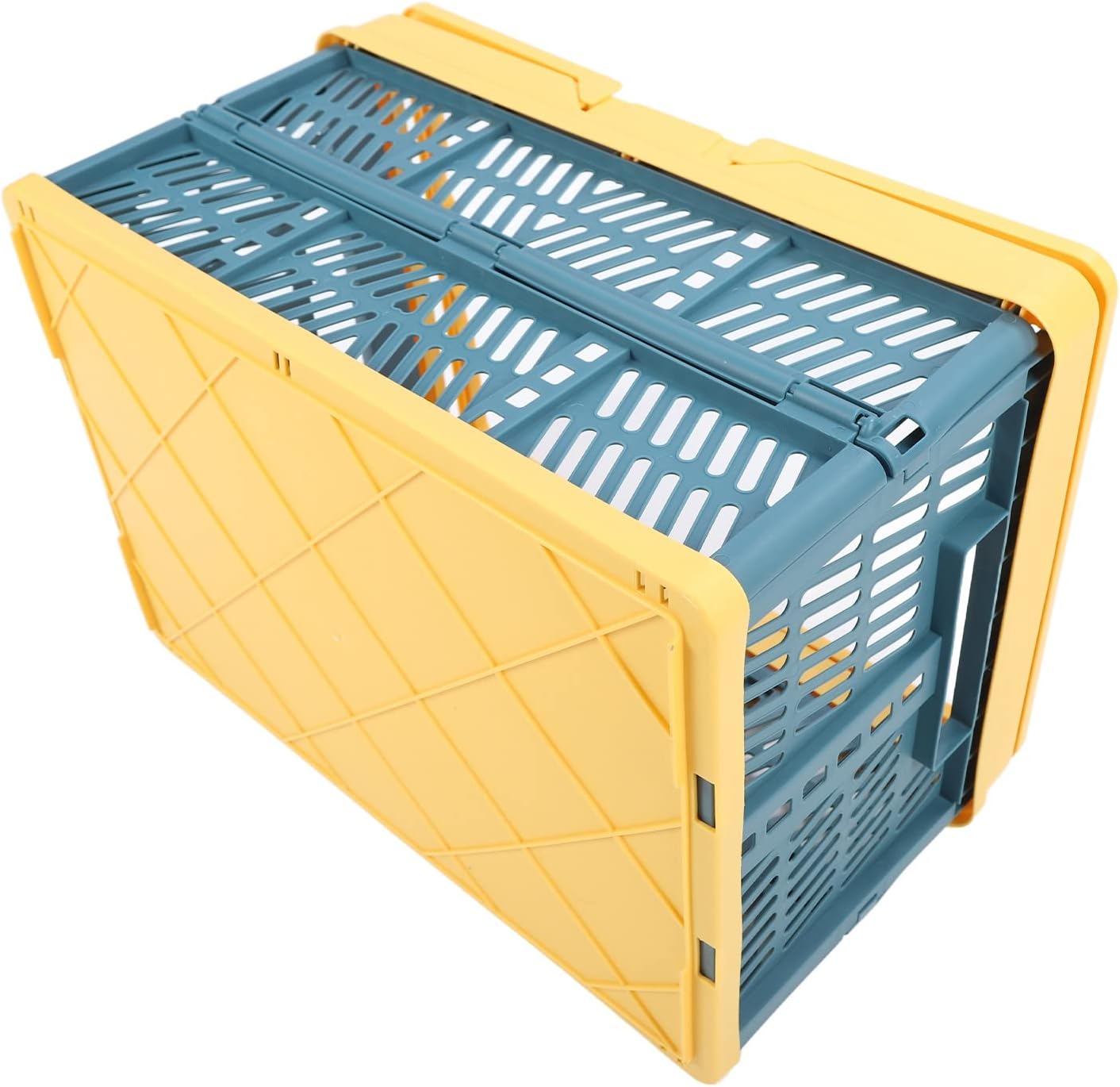 VINGVO Portable Collapsible Shopping Basket for Shoppers, Campers (Yellow