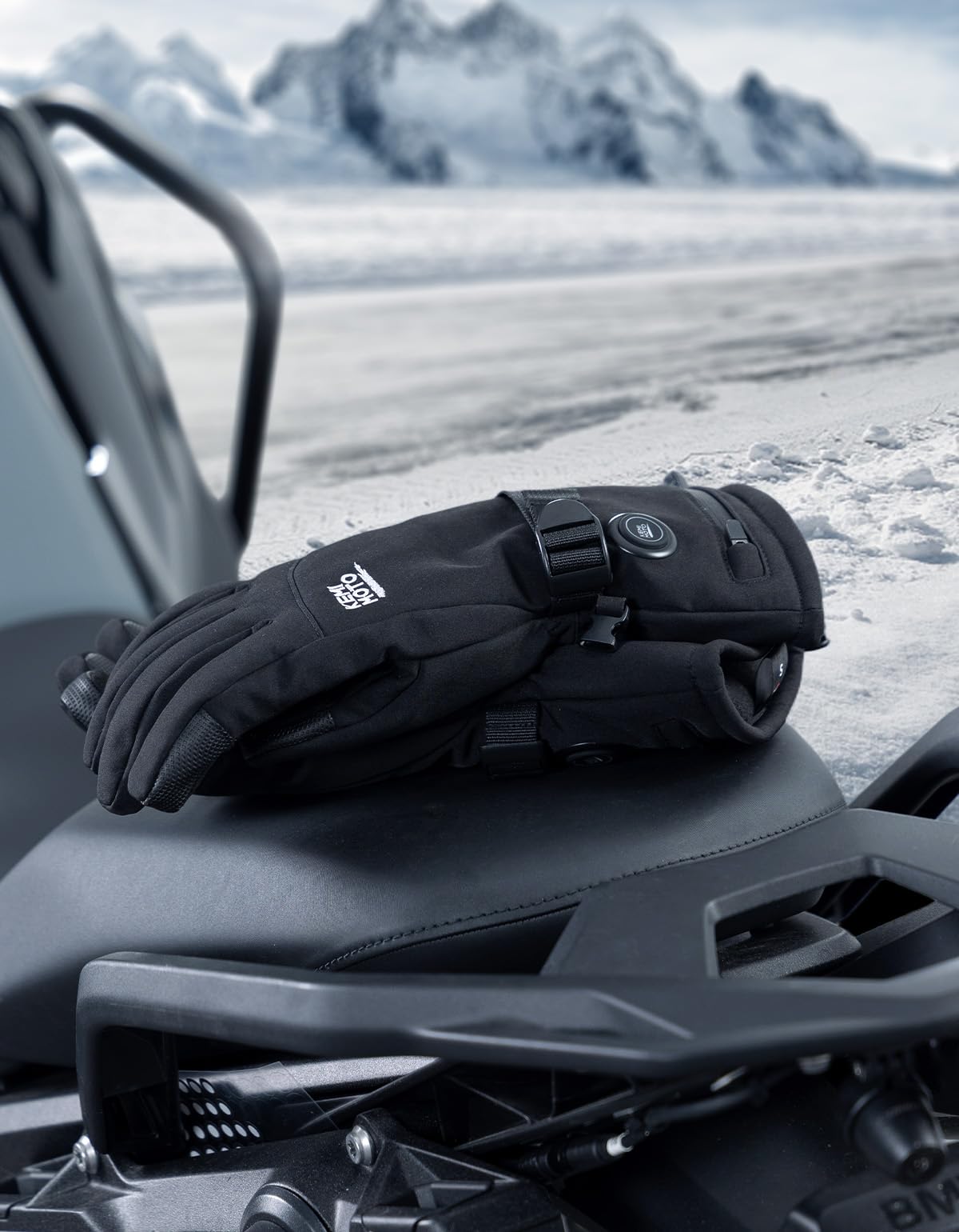 KEMIMOTO Gant Chauffant Moto, Rechargeables Électriques 2500MAH Gant Moto Hiver Imperméables Écran Tactile Thermiques avec 3 Réglages de Chaleur pour Patinage Ski Bicyclette Camping