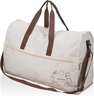 折りたたみボストンバッグ ちいかわ Lサイズ 容量38L スーツケースにキャリーオン可能 ショルダーベルト付き HPL0004 CH1.ベージュサークル