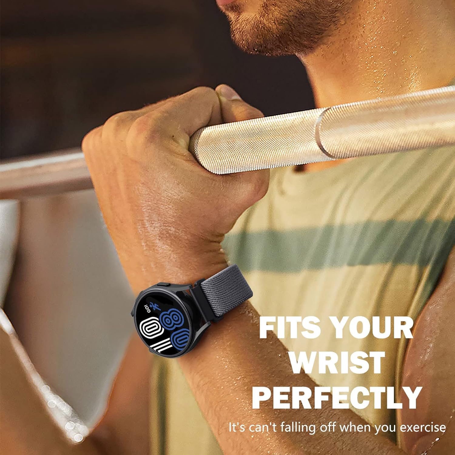 Ouwegaga Elastic Bands Compatible with Samsung Galaxy Watch 7 6 5 4 Band 40mm 44mm, Galaxy Watch 5 Pro 45mm/Watch 6 4 Classic 47mm 43mm 42mm 46mm/Watch FE/Active 2, 20mm Stretchy Nylon Sport Strap - Image 7