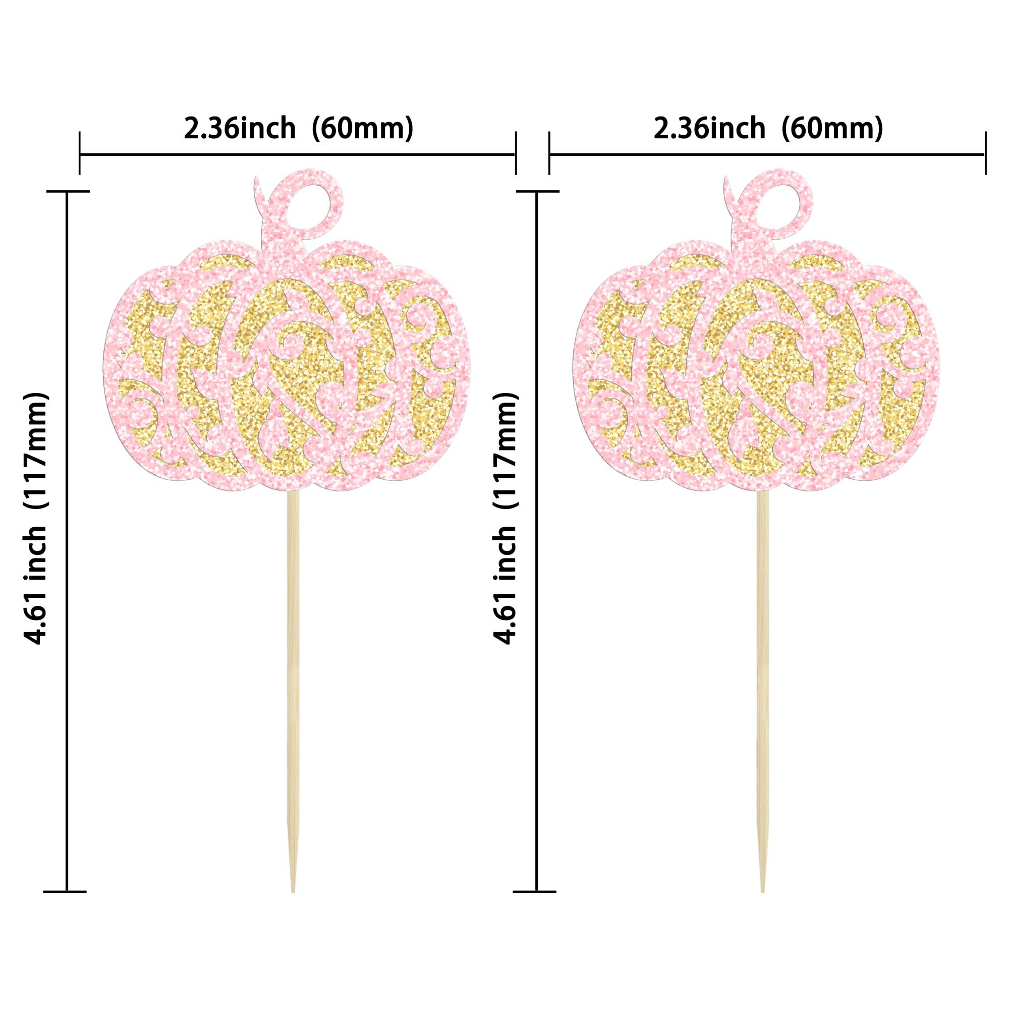 Gyufise Cupcake-Topper „Oh Baby“ – 24 Stück, Kürbis-Motiv, Für Babyparty & Halloween