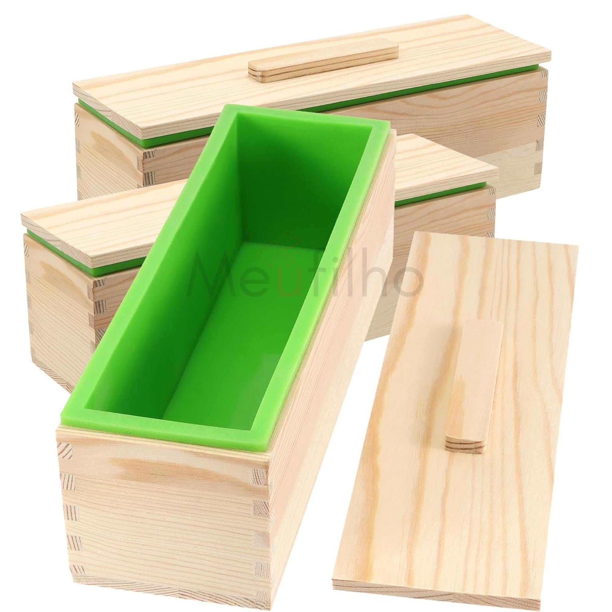 Rectangular Loaf Soap Silicone Molds with Wooden Box, Soap Making Mould Kits, 1.2 Kg, Set of 3, for CP and MP Making Supplies-image-38