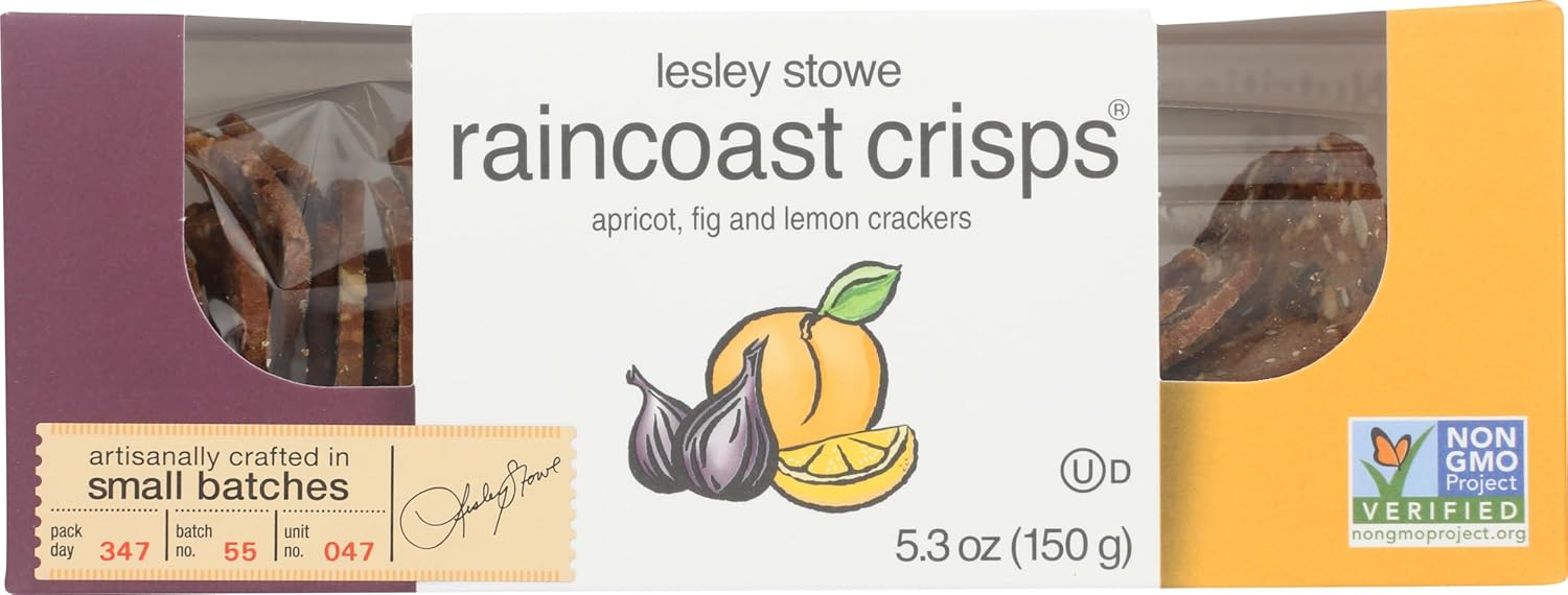 Raincoast Crisps, Crisp Apricot Lemon Fig, 5.3 Ounce