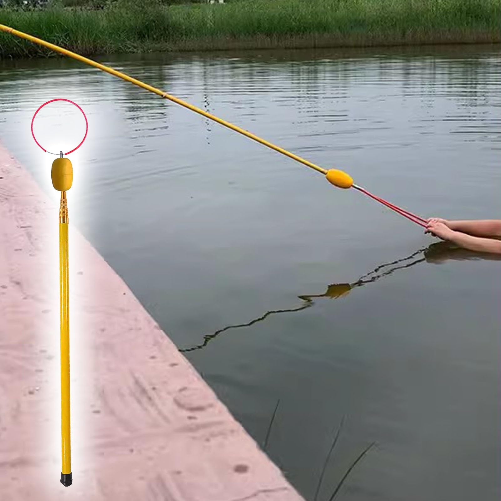 Oracra Summer Savings Lifesaving Pole, Portable Safety Rescue Hooks with Buoy, Lifeguard Equipment/Emergency Life Poles, Special Preserving Pool Pole(400cm(13ft))