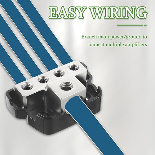 Miniatura 19 de BOJACK Bloque de conexión de distribución de energía de 2 vías, entrada de calibre 1x0/2/4, salida de calibre 2x4/8, bloque de distribución