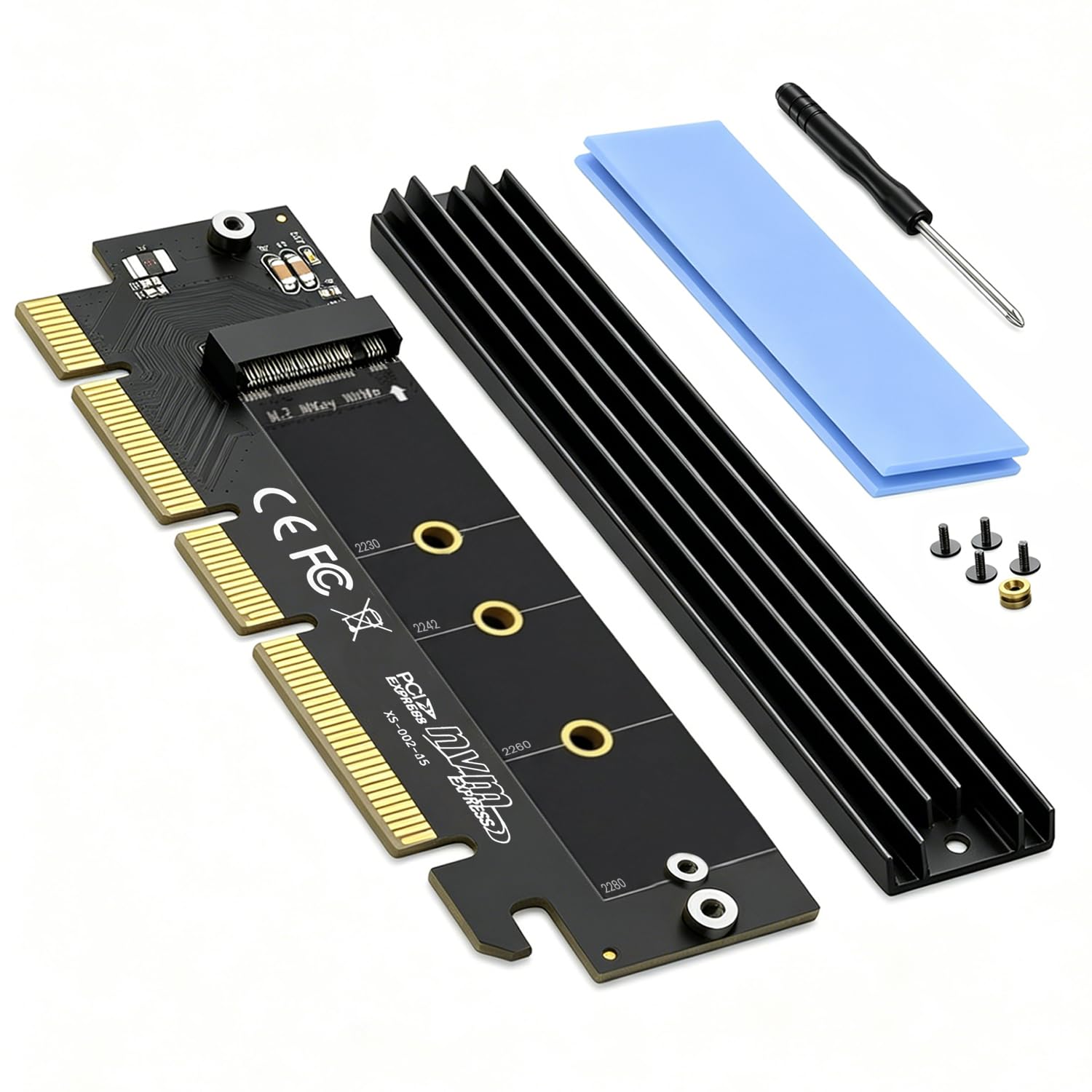 Verilux® PCIe 4.0 M.2 NVMe Adapter 64Gbps with Heat Sink for NVMe AHCI SSD 2280 2260 2242 2230 Compatible with PCIe X16-image-21