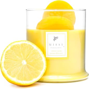 Large Blown Glass Wooden Wick Lemon Blossom Vegan Candle (380g)