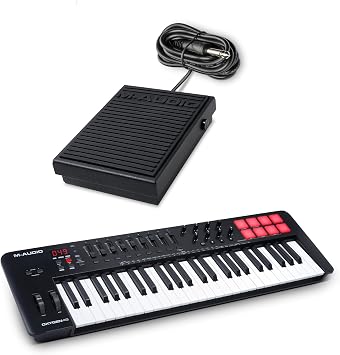 M-Audio Oxygen 49 MKV 49 Key USB MIDI Keyboard Controller With Beat Pads, Smart Chord & Scale Modes, Arpeggiator and Software Suite Included & SP-1 | Sustain Foot Pedal or FS controller