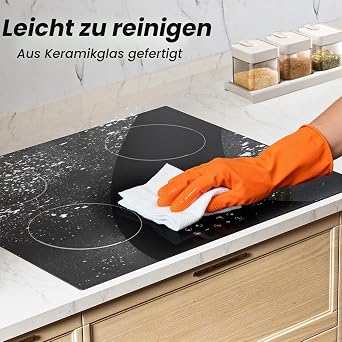 Induction Hob 4 Zones 60 cm Built-in Hob Induction Induction Hob 4 Plates 6000 W Touch Control 9 Levels Timer Residual Heat Indicator Overheating Protection Child Lock