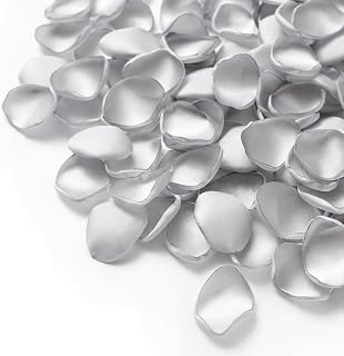 Ling's moment Rose Petals, Silk Flower Petals for Wedding/Aisle/Flower Girl Baskets/Table Centerpiece Décor,etc.Silver 200pcs