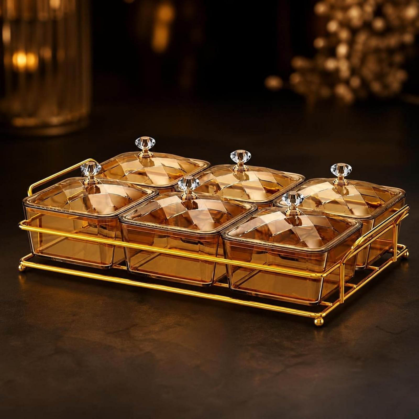 Leicht zu reinigen Box mit Fächern Transparent, Süßigkeiten-Organizer mit Fächern, abnehmbar, Snackschale Griff, für Buffet, Gastgeber
