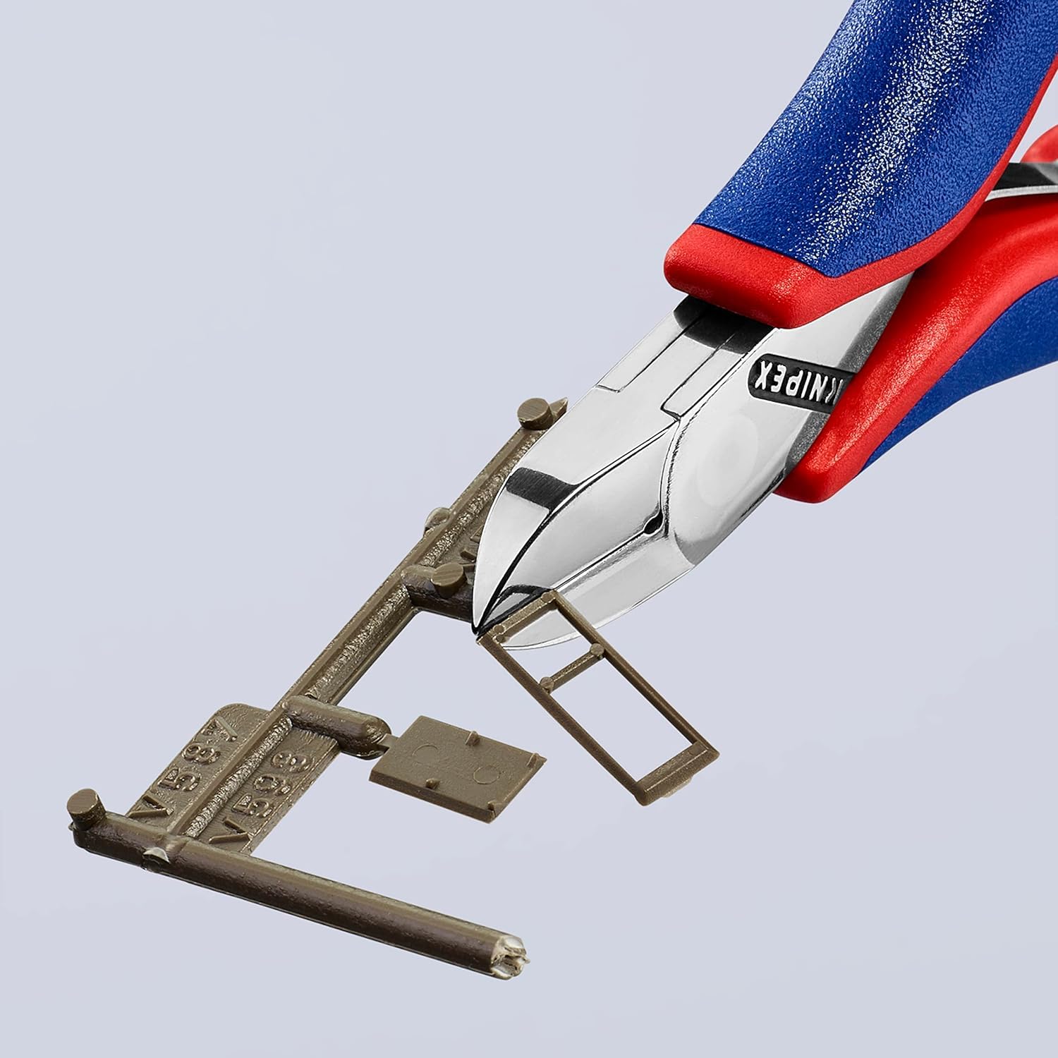 Knipex Pince coupante de côté pour l'électronique avec charnière entrepassée avec poignées multimatières 115 mm, 77 22 115