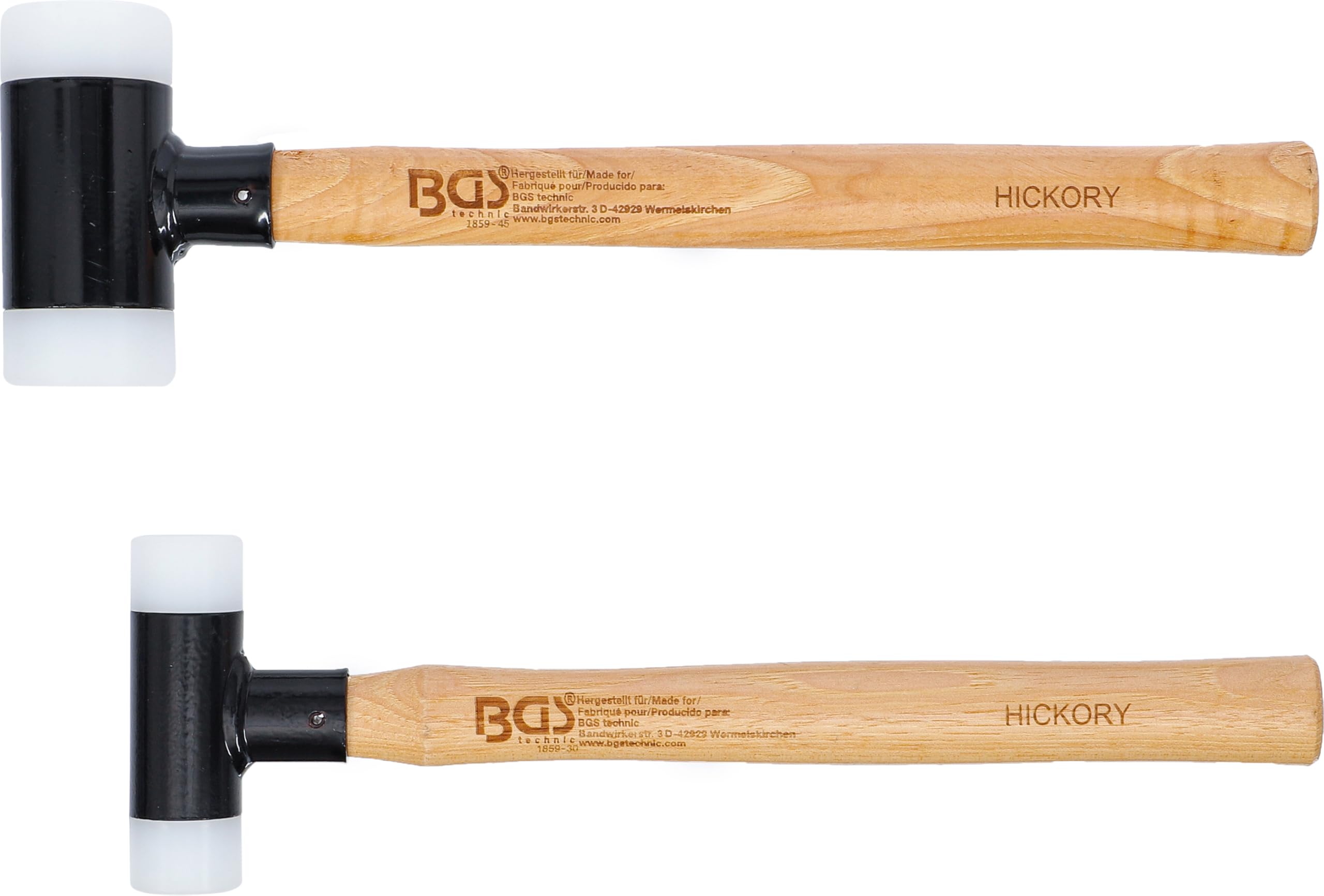 BGS 1859 | Serie di mazzuole | manico Hickory | antirimbalzo | Ø 30 / 45 mm | 300 / 550 g | 2 pz.