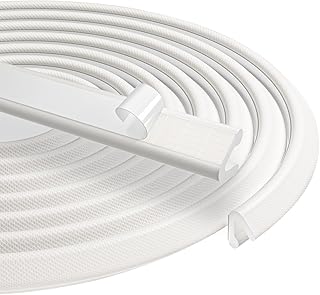V-Förmige Türdichtung Dichtungsband Selbstklebend, 6M Anti-Kollision Schaumstoff Fensterdichtung, Geräuschdämmend Staubdicht Selbstklebende Türdichtung, V-Form Dichtung für Fenster＆Tür (Weiß)