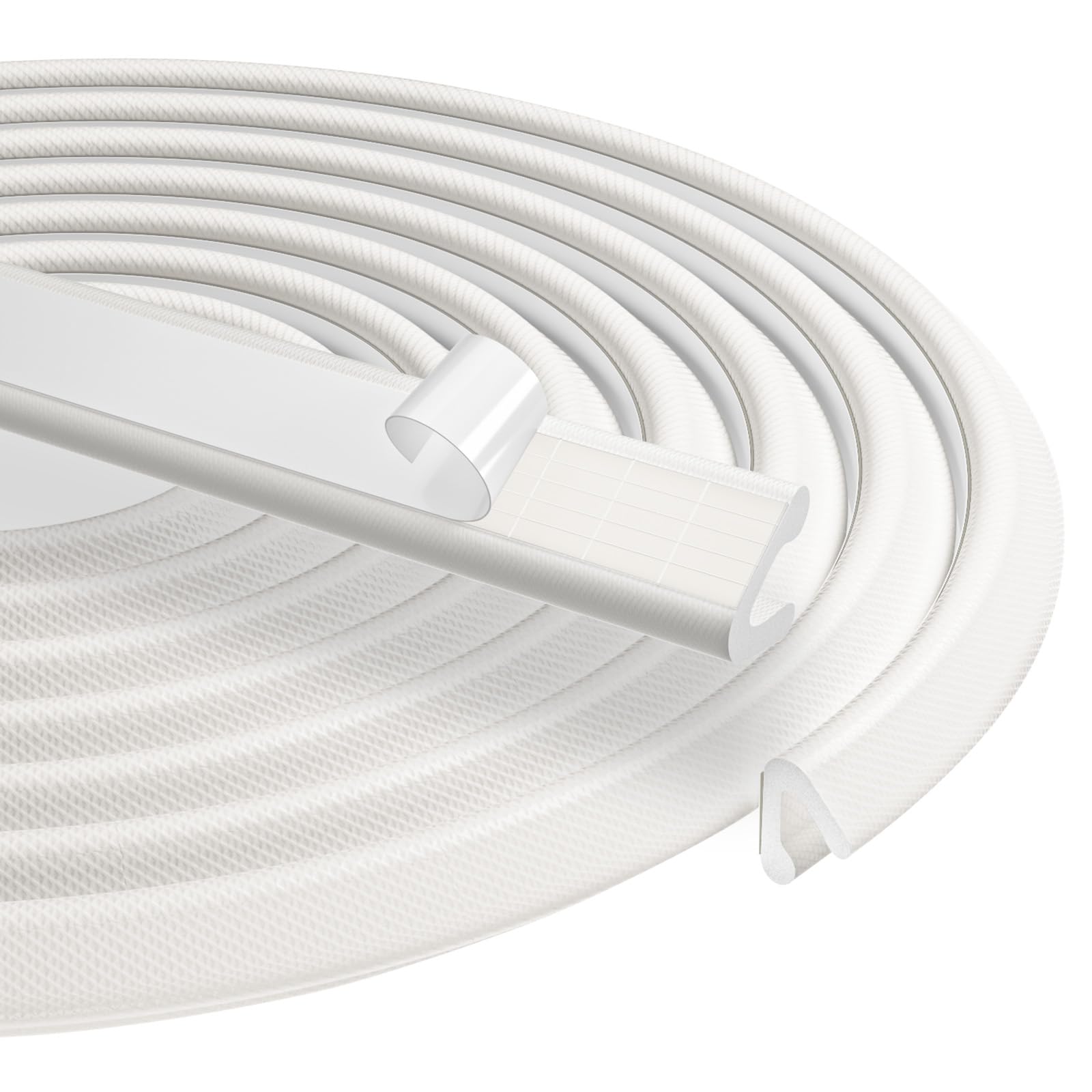 NUTKIT V-Shape Foam Weather Seal Strip, 6M Door Draught Excluder for Windows and Small Gaps, Draft Excluder Insulation Tape, Anti-Collision Soundproof Windproof Dustproof Weather Stripping (White)