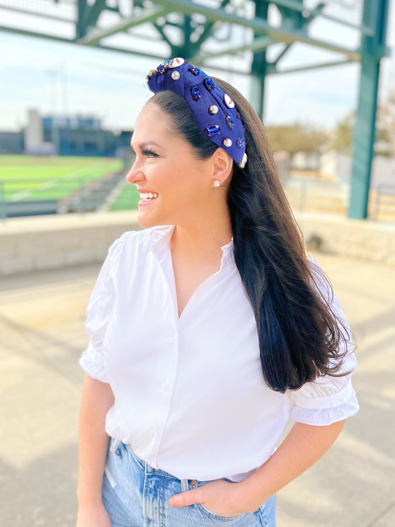 Baseball Glam Headband NEW Amazon.com: Baseball Knotted Headband for Women Sparkle  main image 2
