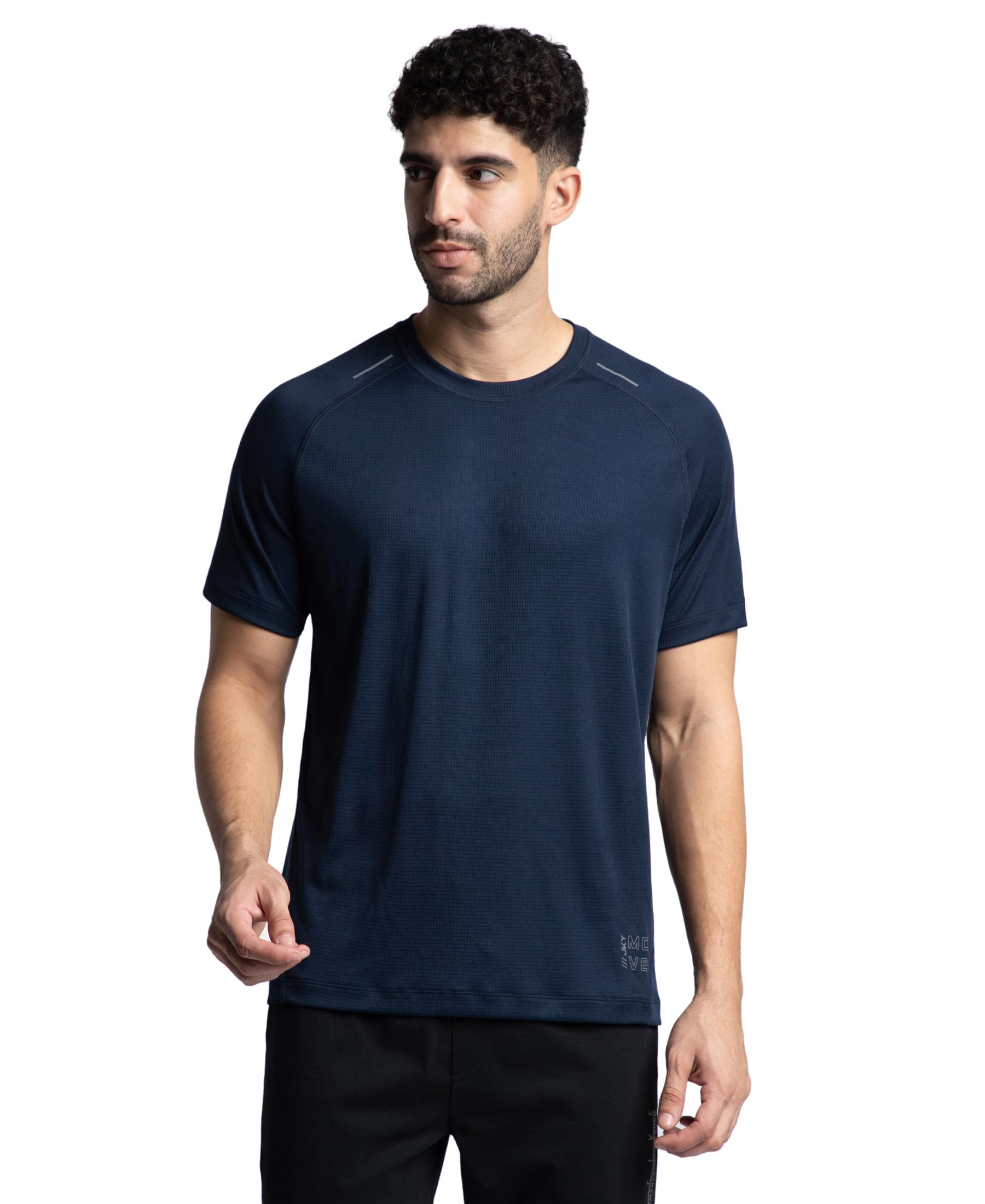 Jockey MV16 Men's Lightweight Microfiber Solid Round Neck Half Sleeve T-Shirt with Breathable Mesh