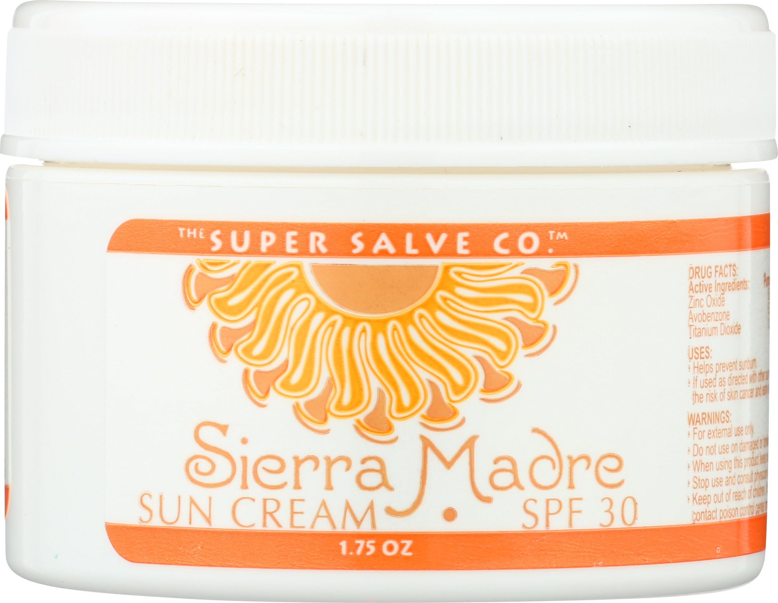 Super Salve Sierra Madre Sun Cream, Sunscreen, SPF 30, (Small (50ml))