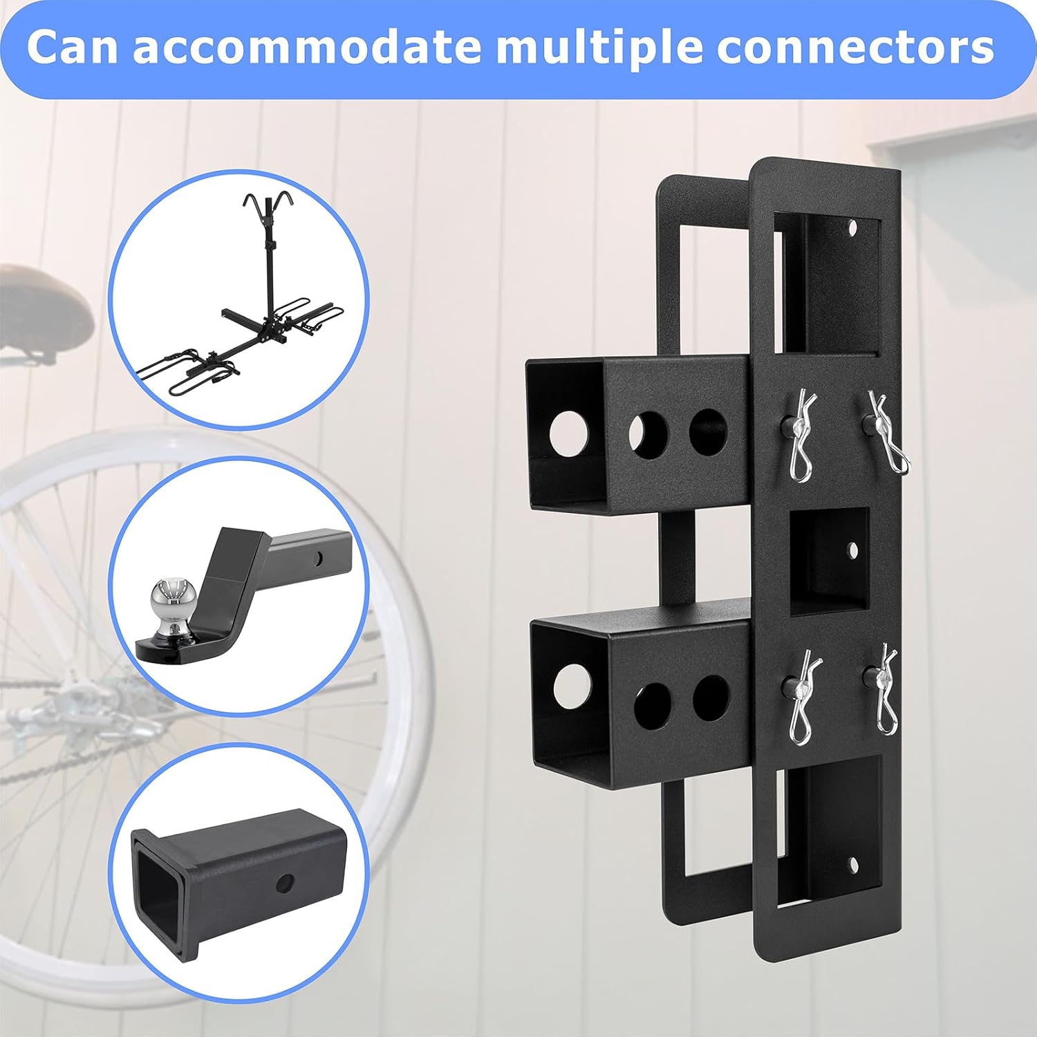 2" Hitch Wall Mount for Bike & Cargo Rack, Heavy Duty Trailer Hitch Receiver Storage, Hanging Garage Storage Rack
