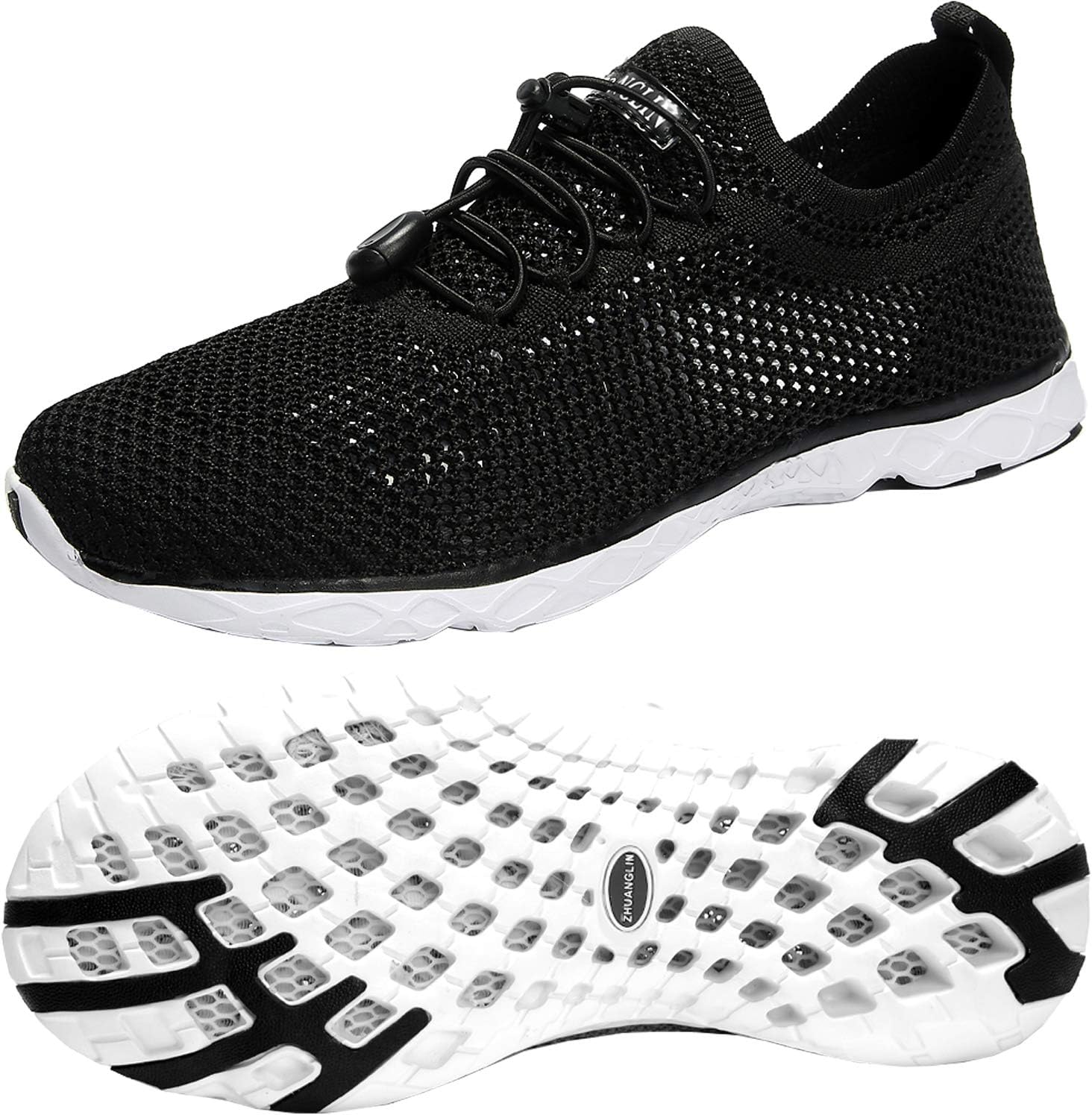 Men's Quick Drying Aqua Water Shoes,3-Second Drainage & All-Terrain for Swimming,Hiking,Yoga