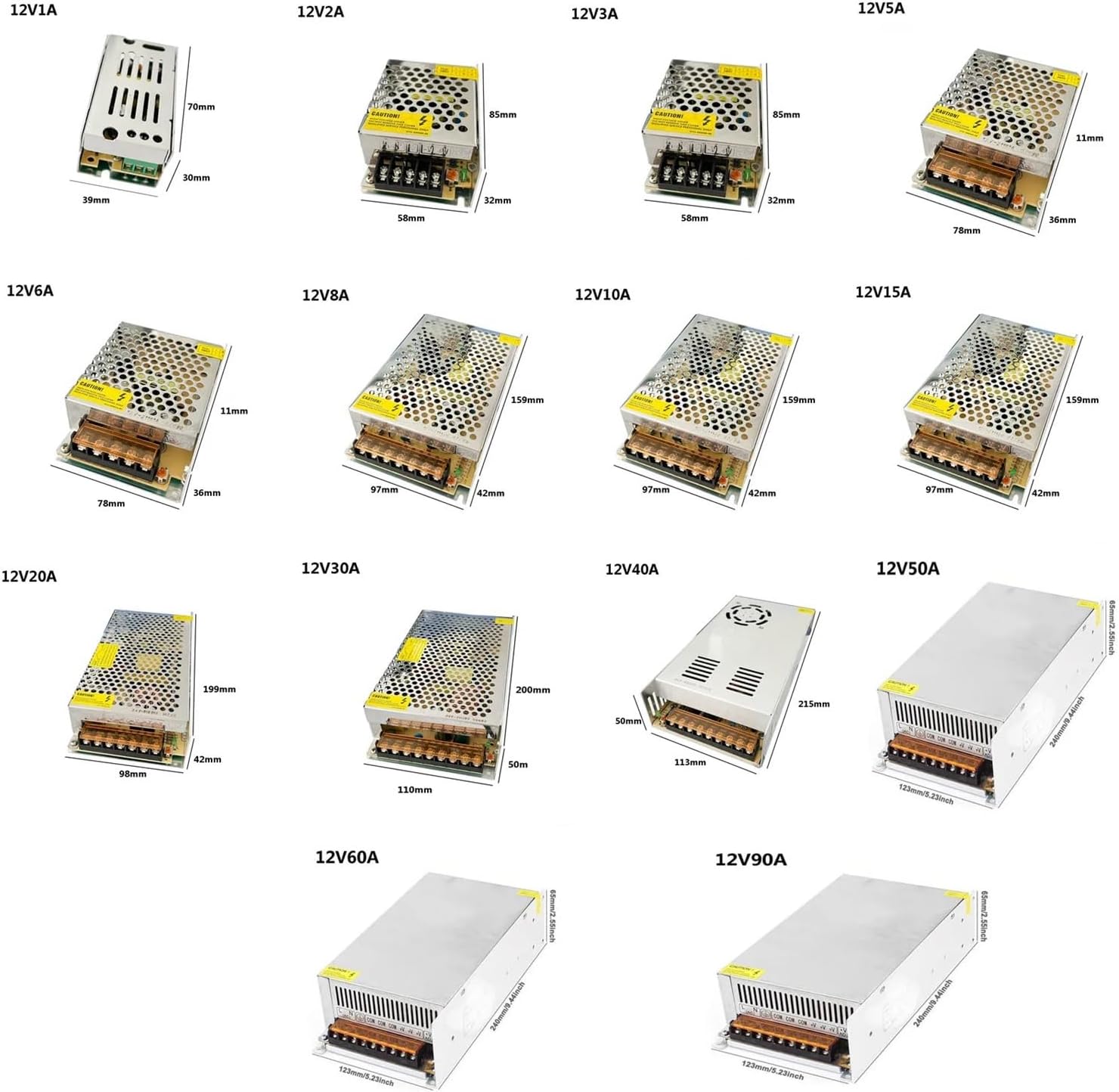 スイッチング電源 スイッチング電源 DC 5V 12V 24V 36V 48V 60W 360W 600W ライトトランス AC 1
