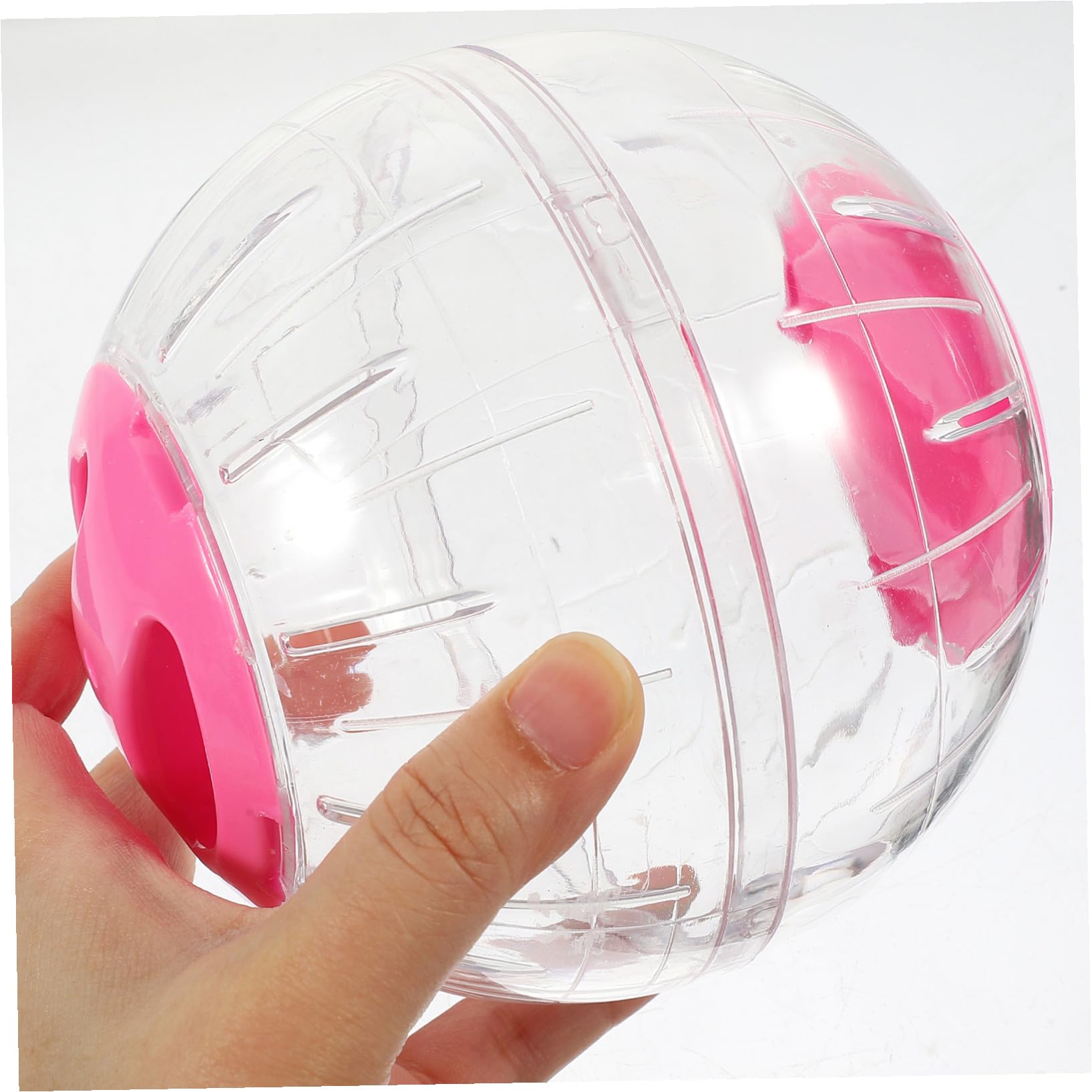 4 Pièces Boule Exercice Transparente pour Petits Animaux Bleues Roses Roue Silencieuse Portable pour Hamster Gerbille Souris et Petits Mammifères Activité pour Cage