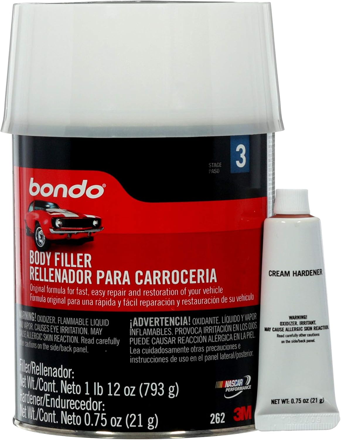 3M Bondo Glazing Spot Putty et Body Filler Body Filler, 1 Quart