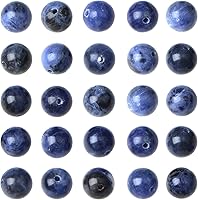 Vista 10 de AD Beads Cuentas sueltas redondas naturales de 0.315 pulgadas, 110 piezas, para hacer 108 cuentas de oración Mala, collar, pulsera y meditación