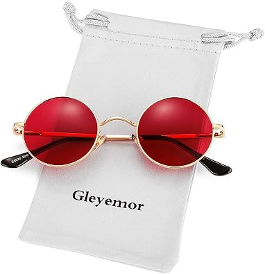 Gleyemor Polarized Round Sunglasses for Men Women Small Circle Glasses