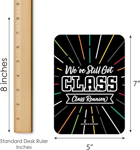 Miniatura 4 de Big Dot of Happiness Still Got Class - Tarjetas y marcadores de bingo con forma de fiesta de reunión de secundaria - Juego de 18