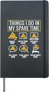 Things I Do In My Spare Time Coin Collecting Collector Gifts Hardcover Journal, Black
