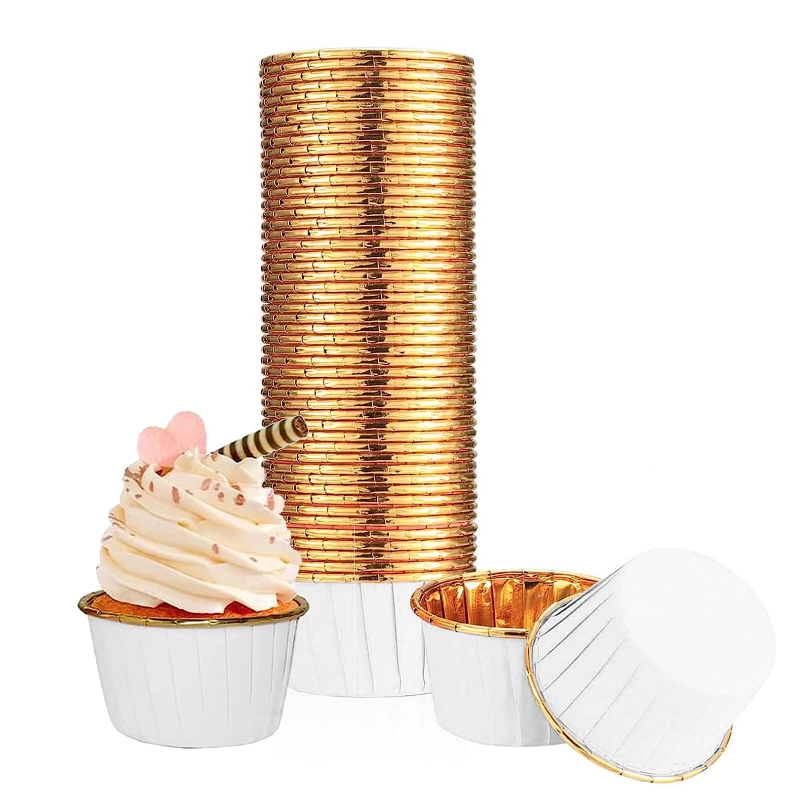 300 Pirottini Per Cupcake Oro | Stampini In Alluminio Per Muffin E Dessert | Ideali Per Feste E Pasticceria