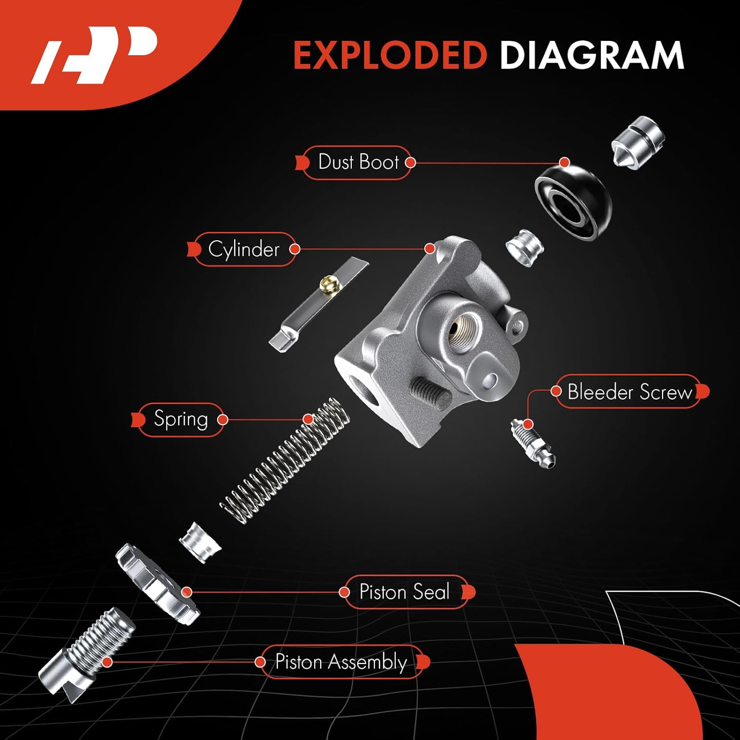 A-Premium Front Drum Brake Wheel Cylinder Compatible with Select Ford Models - F-250 1961 1962 1963 1964, 2-PC Set - Replace# 5463050