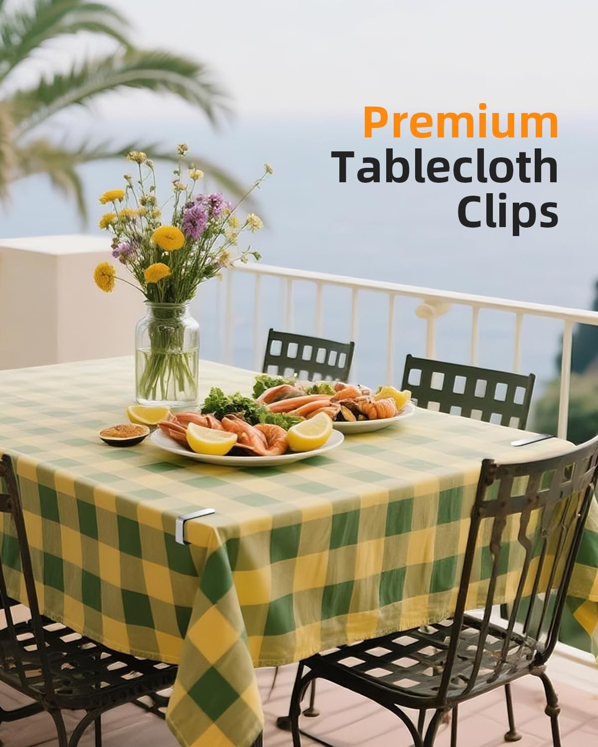 Table Cloth Clips, Tablecloth Cover Clamps, Silver Pack of 24 thumbnail