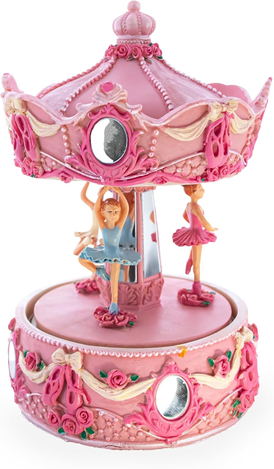 BestPysanky Pink Ballerina Carousel Rotating Musical Figurine