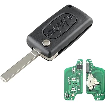 Heart Horse Replacement Remote Key Shell 3 Buttons for Peugeot 207 307 407 Folding Remote Key Shell for Citroen C2 C3 C4 C5 Berlingo Picasso Remote Key with 433MHz ID46 Chip