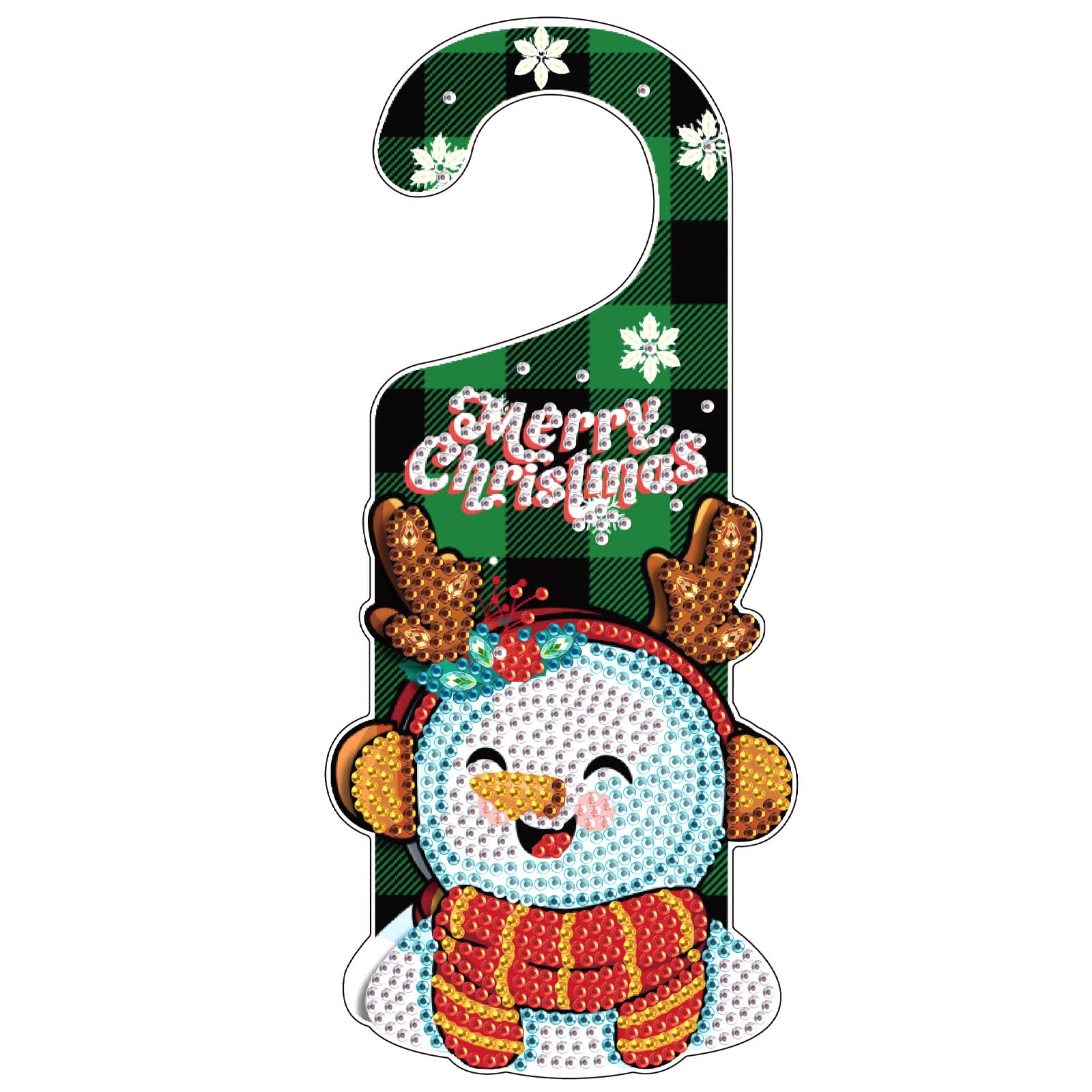 AiYuanzsh Diamond Painting Christmas Door Sign Pendant Kits for Door Decoration, Christmas Snowman 5D Crystal Rhinestones Diamond Art Hanging Door by Number Kits Hanging Home Decor Gift