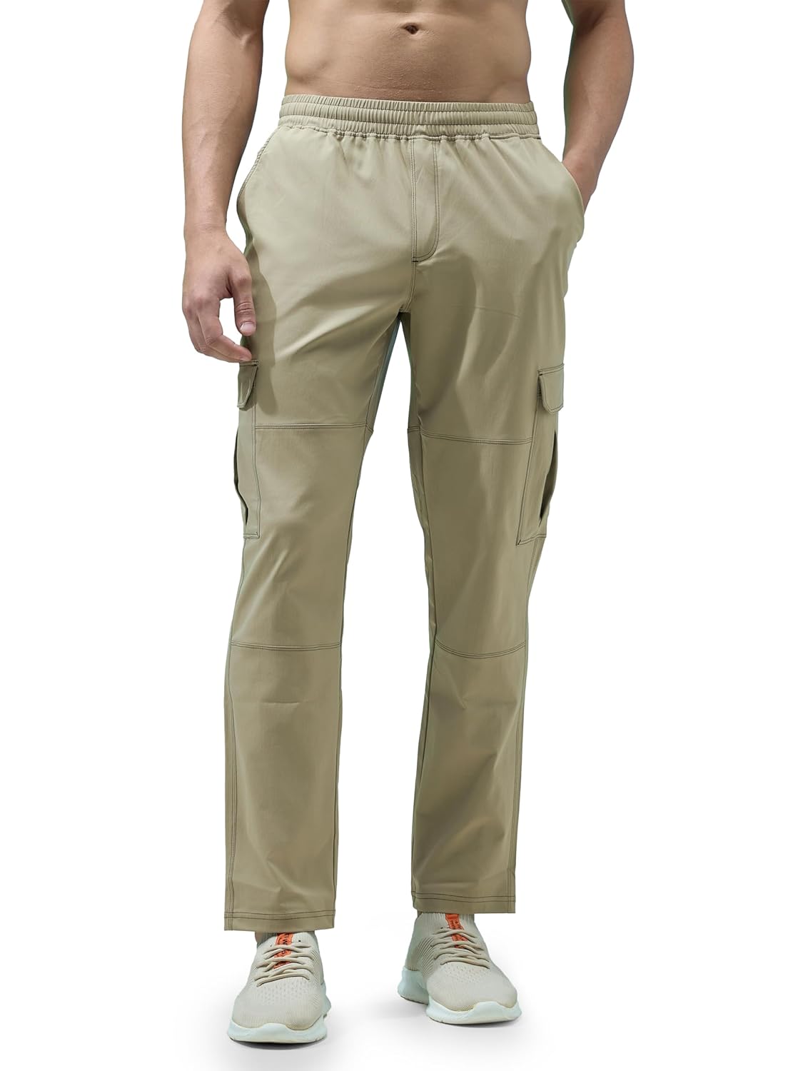 TECHNOSPORT Mens Polyester Straight Fit Sports Cargo Track Pant with Ts Flexi for Running, Gym & Sports