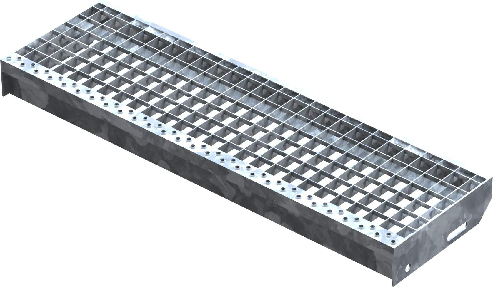 Fenau Marche Perforée Acier Galvanisé R11 – 800 X 270 Mm, Maillage 30/10 Mm – Pour Escalier De Secours, Norme DIN