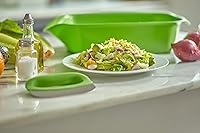 Vista 6 de Juego de picador de ensalada con cuchillo Mezzaluna y bandeja para picar (bandeja de kk+))