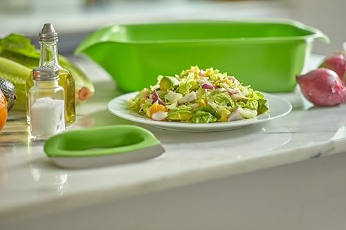 Miniatura 6 de Juego de picador de ensalada con cuchillo Mezzaluna y bandeja para picar (bandeja de kk+))