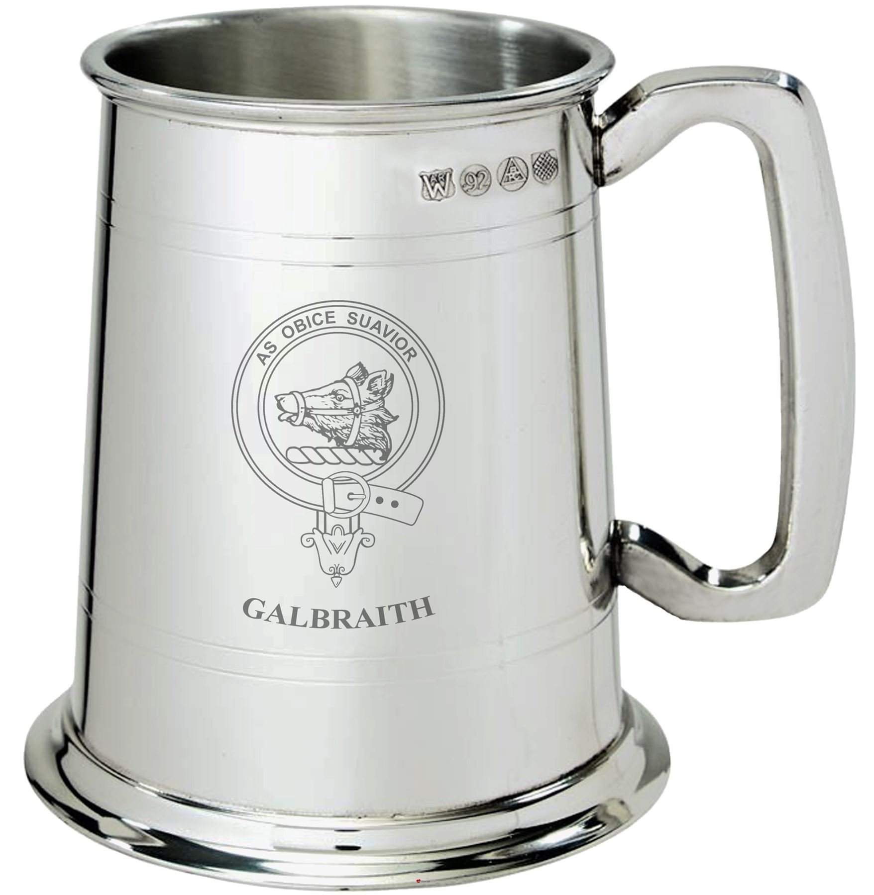 Chope Galbraith Clan Crest cadeau idéal en étain véritable pour passionnés