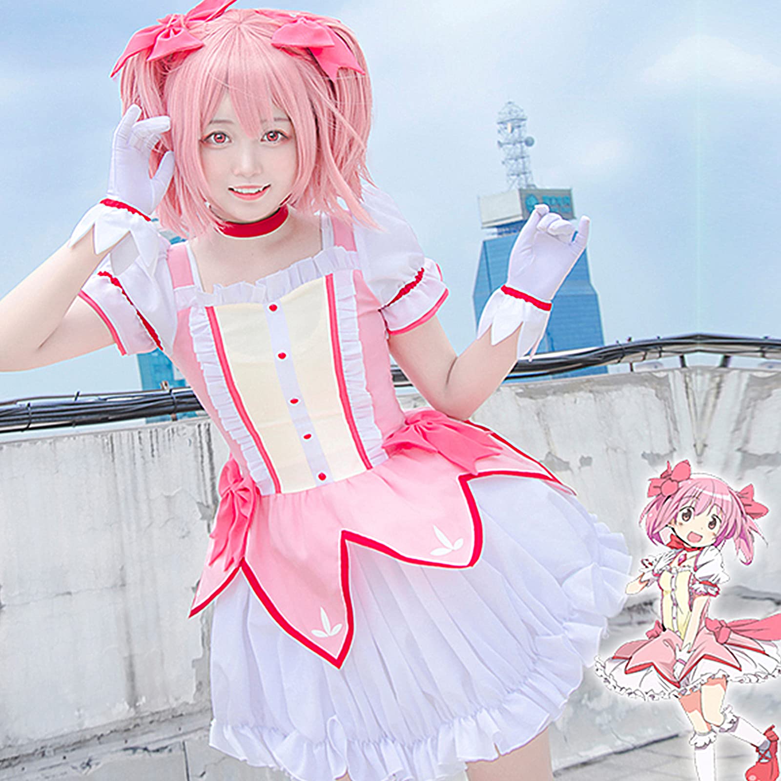 ウィッグ付き　まどか☆マギカ　まどマギ　コスプレ　cos 衣装　フルセット　制服 Amazon.co.jp: [Essri] まどかマギカ コスプレ衣装 ウィッグ付き 魔法