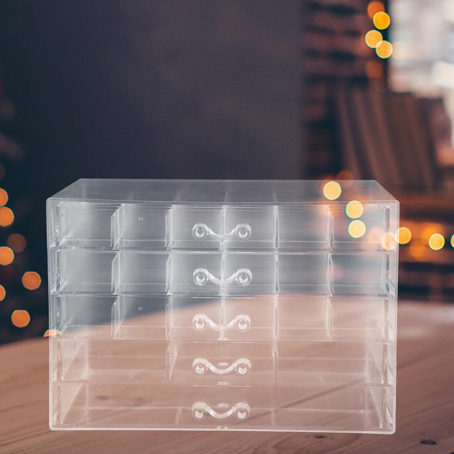 Uonlytech Organizzatore Orecchini in Plastica a 5 Strati con Cassetti | Trasparente, Capienza Ampia, Design Semplice e Raffinato, Struttura Impilabile per Ordine e Protezione