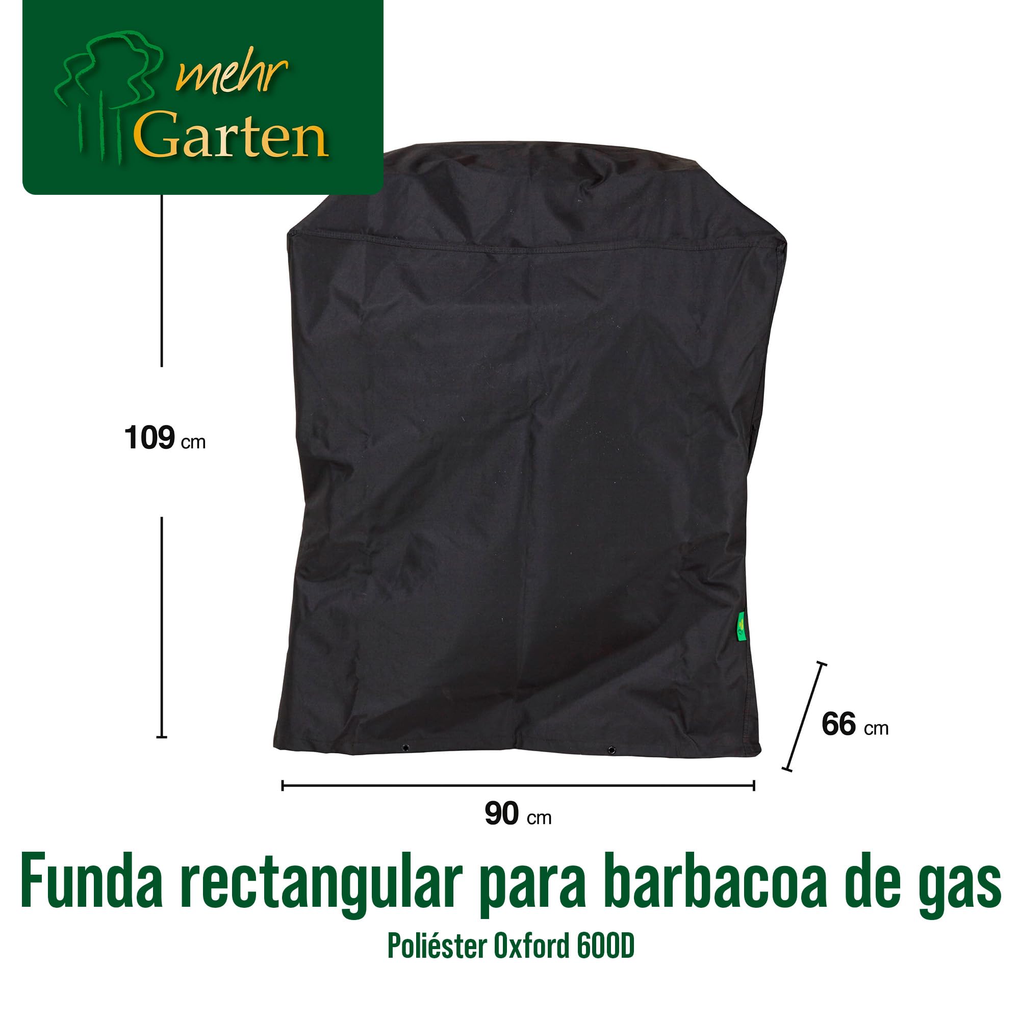Funda Barbacoa Rectangular 90x66x109 cm, Oxford 600D | Impermeable, resistente a los rayos UV y al desgarro, para barbacoa de gas con cordón de ajuste